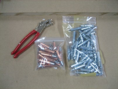 Clecos and Pliers. I sprung for the pliers with handles. High class, huh?